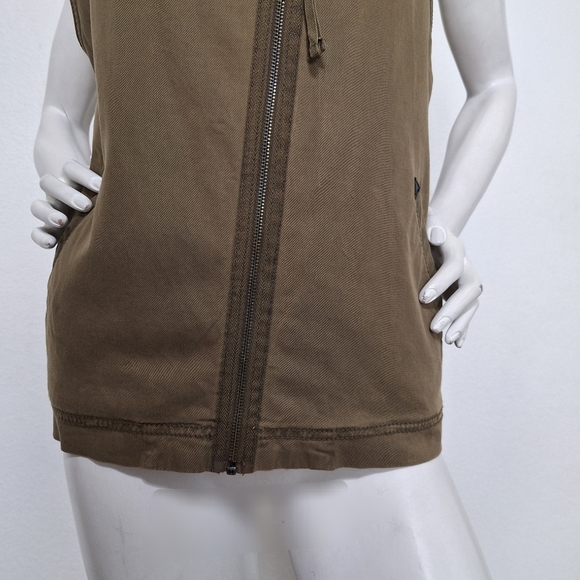 Marrakech Anthropologie Army Green Canyon Sherpa Asymmetrical Moto Vest Size L - Picture 5 of 14